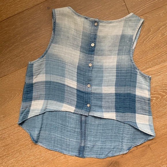 Cloth&Stone Anthropologie plaid crop top - Picture 5 of 6